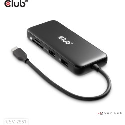 Buy Club3D USB-C 8in1-HUB - to DP1.4 HDMI2.0 USB-C LAN 8K30Hz PD100W in Cyprus, Nicosia, Limassol, Larnaka, Pafos