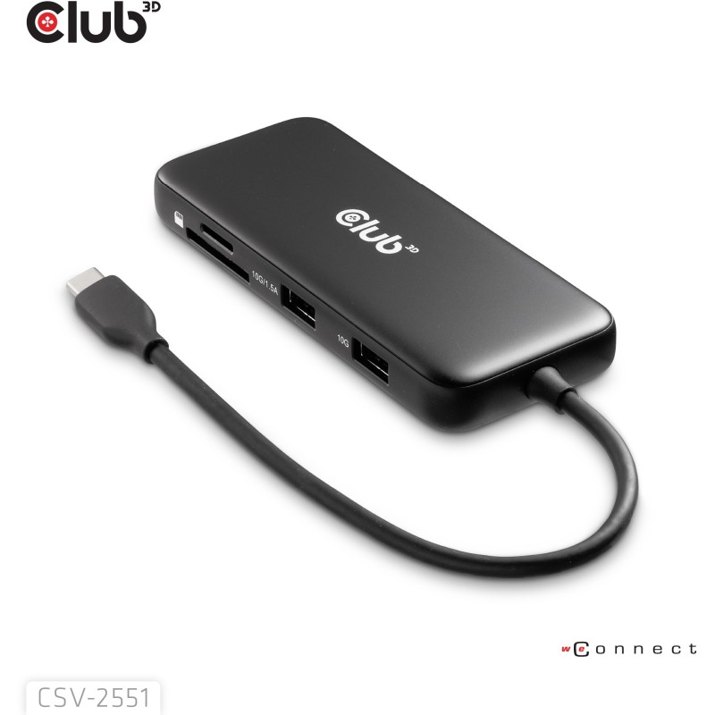 Buy Club3D USB-C 8in1-HUB - to DP1.4 HDMI2.0 USB-C LAN 8K30Hz PD100W in Cyprus, Nicosia, Limassol, Larnaka, Pafos
