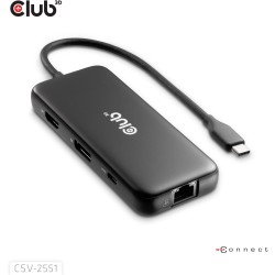 Buy Club3D USB-C 8in1-HUB - to DP1.4 HDMI2.0 USB-C LAN 8K30Hz PD100W in Cyprus, Nicosia, Limassol, Larnaka, Pafos