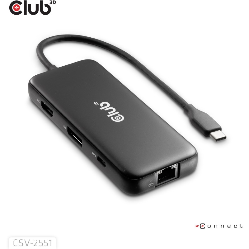 Buy Club3D USB-C 8in1-HUB - to DP1.4 HDMI2.0 USB-C LAN 8K30Hz PD100W in Cyprus, Nicosia, Limassol, Larnaka, Pafos