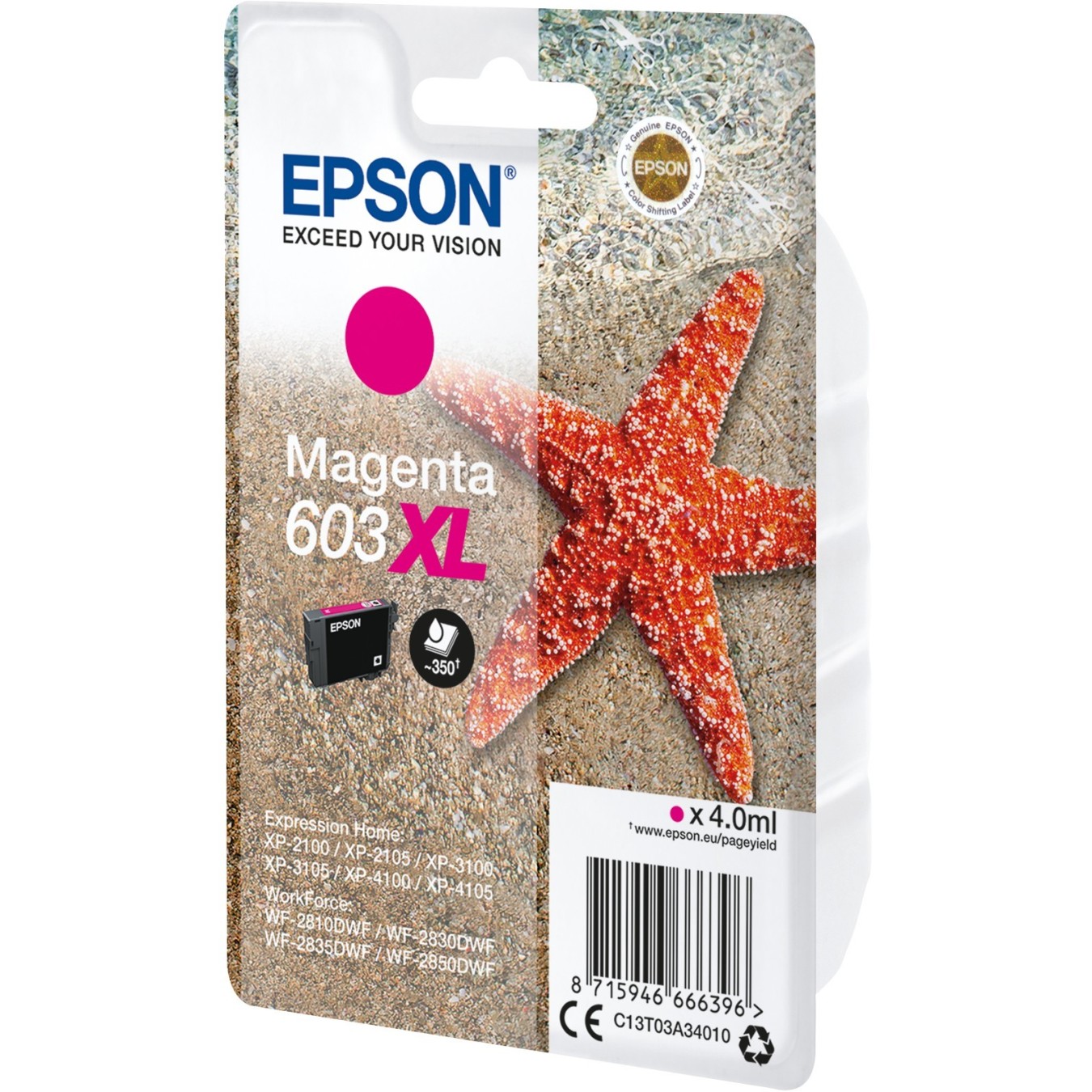 Epson Ink - C13T03A34010 - 603XL Magenta up to 350 pages — Buy in Cyprus with Fast Delivery