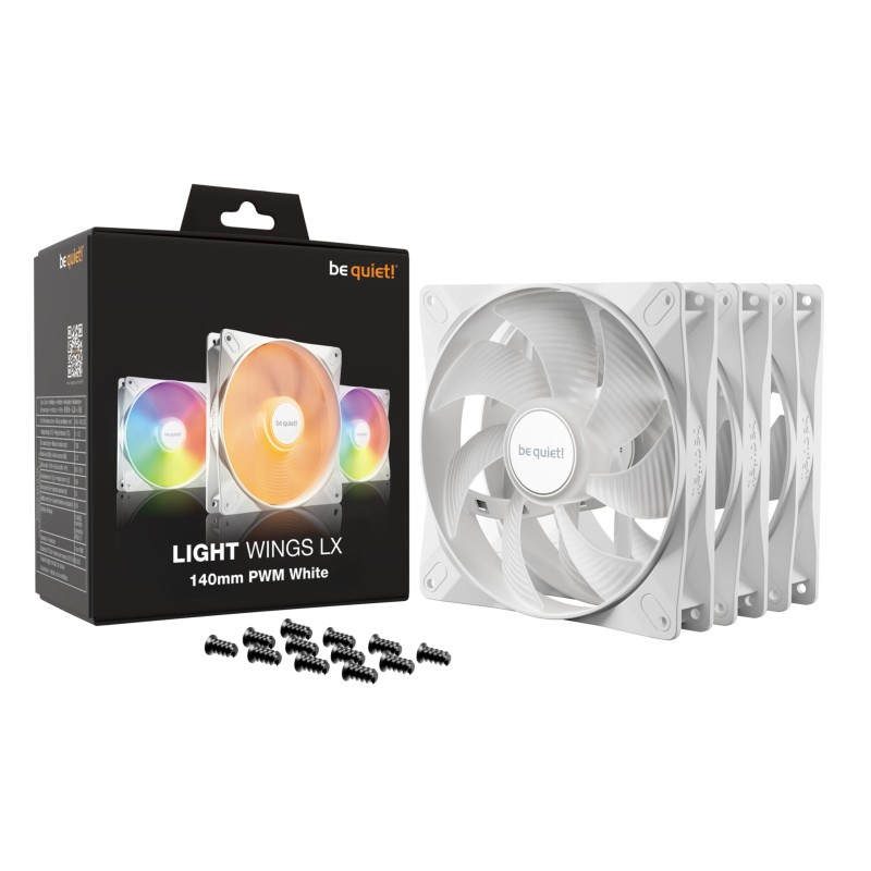 Buy Be Quiet Light Wings LX 140mm PWM Case Fans - 3-Pack, White, ARGB, 4-pin PWM in Cyprus, Nicosia, Limassol, Larnaka, Pafos