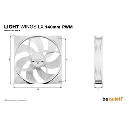 Buy Be Quiet Light Wings LX 140mm PWM Case Fans - 3-Pack, White, ARGB, 4-pin PWM in Cyprus, Nicosia, Limassol, Larnaka, Pafos