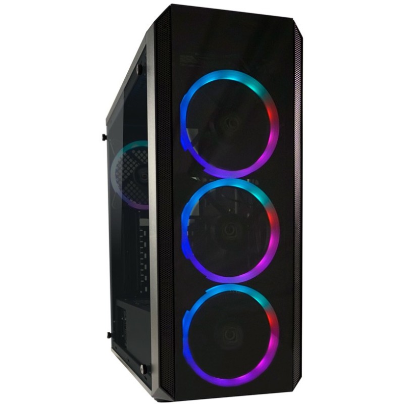LC-Power 703B Quad-Luxx Midi Tower ATX Gaming Case - 4x RGB Fans (Boxed) — Buy in Cyprus with Fast Delivery