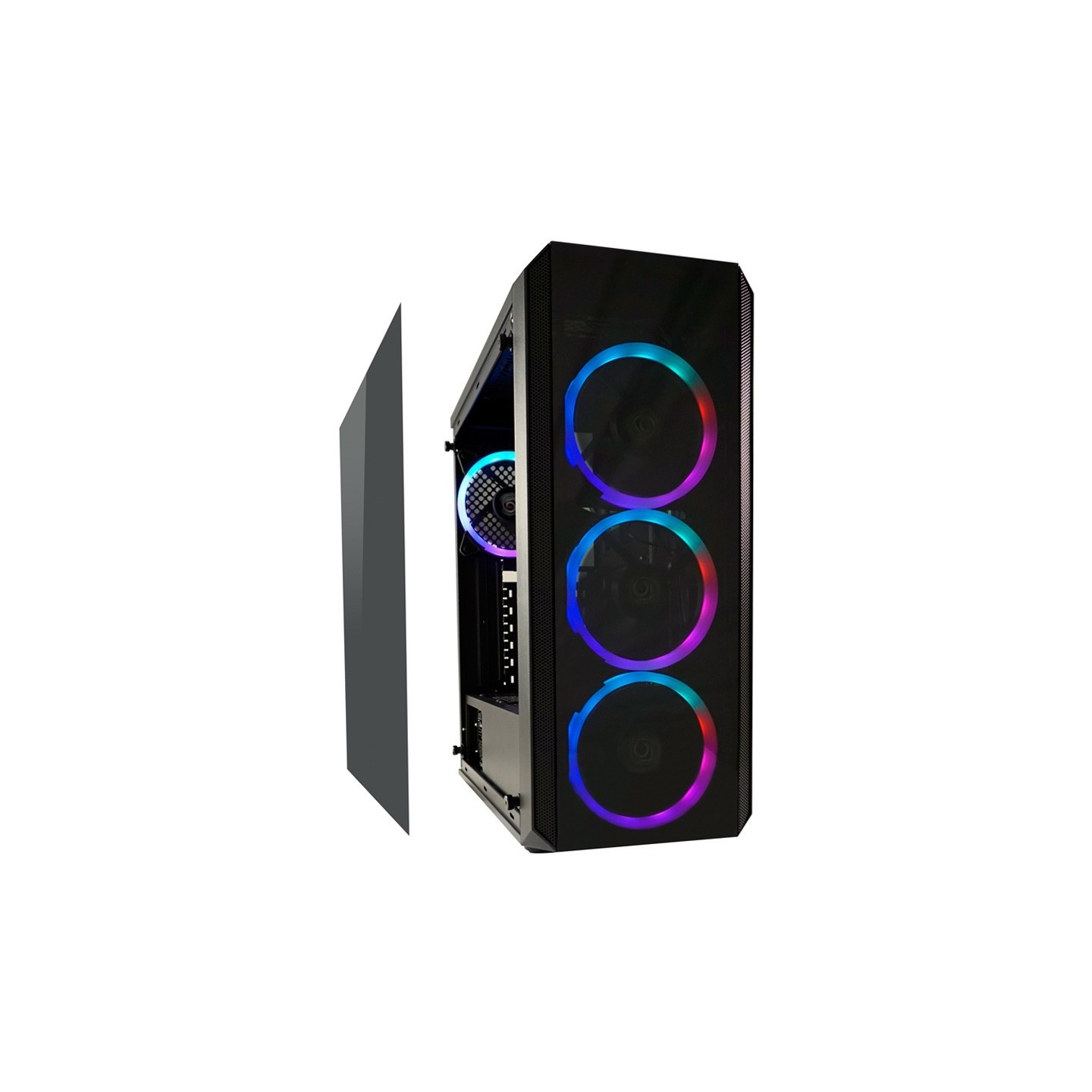 LC-Power 703B Quad-Luxx Midi Tower ATX Gaming Case - 4x RGB Fans (Boxed) — Buy in Cyprus with Fast Delivery