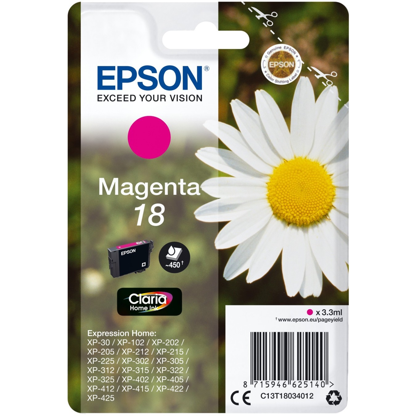 Epson Magenta NEW PACKAGING - T18034012 - Magenta — Buy in Cyprus with Fast Delivery