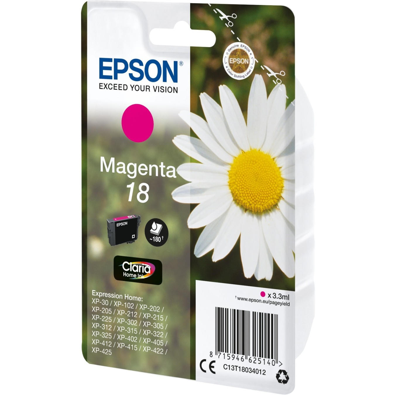 Epson Magenta NEW PACKAGING - T18034012 - Magenta — Buy in Cyprus with Fast Delivery