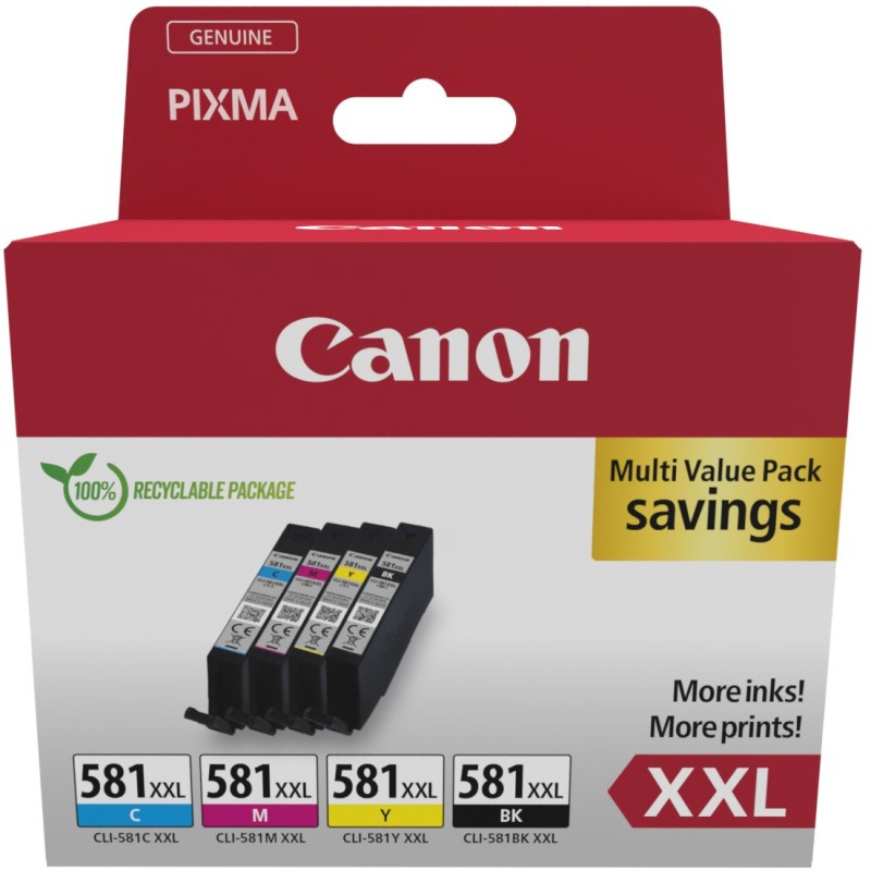 Buy Canon Ink - CLI-581XXL - 1998C007 4-pack (BKMCY) in Cyprus, Nicosia, Limassol, Larnaka, Pafos