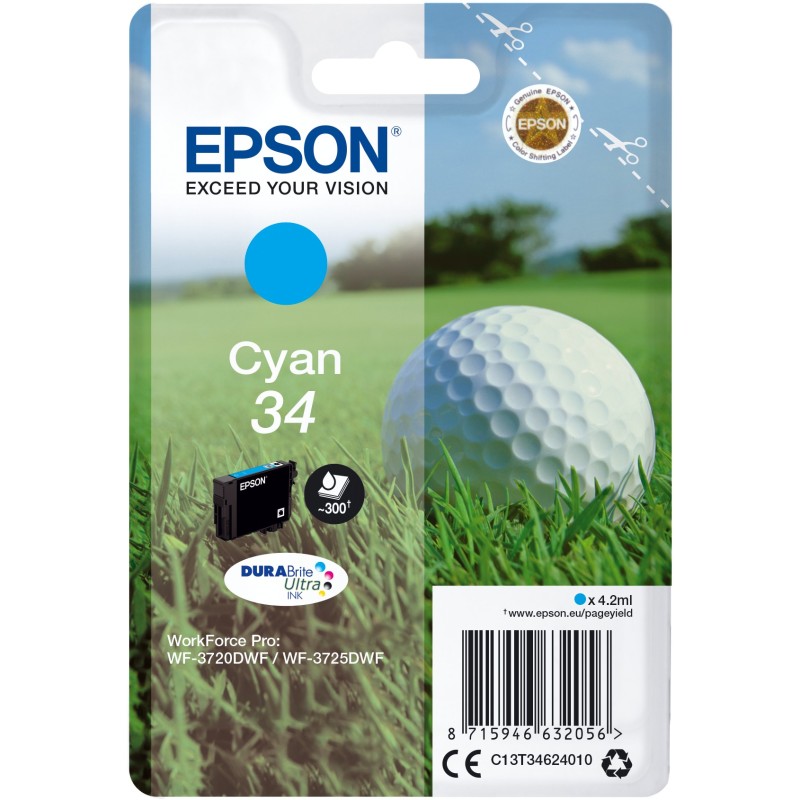 Buy Epson - C13T34624010 - Cyan in Cyprus, Nicosia, Limassol, Larnaka, Pafos