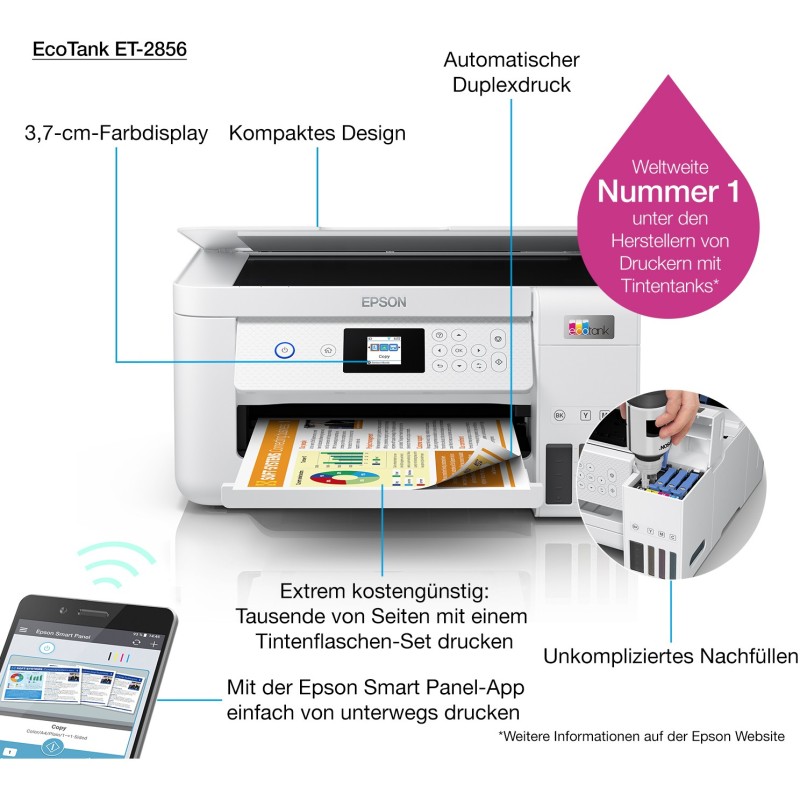 Buy EPSON EcoTank - ET-2856 - A4 in Cyprus, Nicosia, Limassol, Larnaka, Pafos