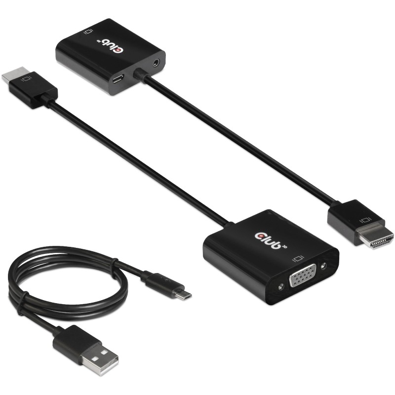 Buy Club3D Adapter HDMI 1.4 to VGA (with Audio) St Bu retail - HDMI 1.4 to VGA (... in Cyprus, Nicosia, Limassol, Larnaka, Pafos