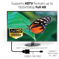 Buy Club3D Adapter HDMI 1.4 to VGA (with Audio) St Bu retail - HDMI 1.4 to VGA (... in Cyprus, Nicosia, Limassol, Larnaka, Pafos