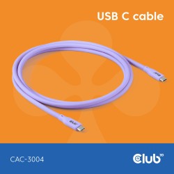 Buy Club3D Lifestyle USB-C Cable PD 240W 20Gbps 2m Purple St St - USB-C in Cyprus, Nicosia, Limassol, Larnaka, Pafos