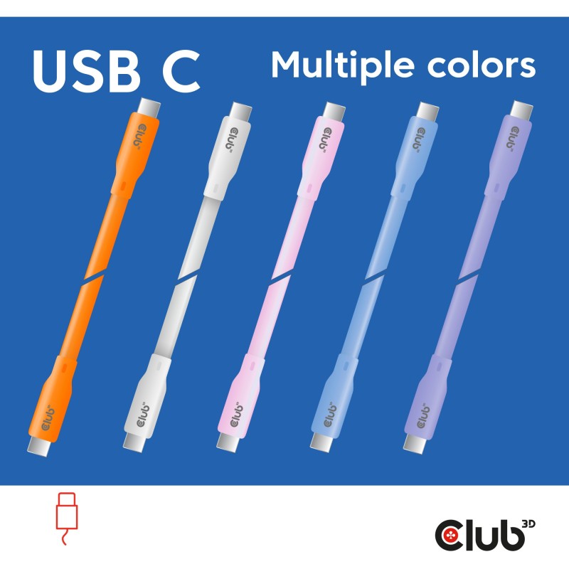 Buy Club3D Lifestyle USB-C Cable PD 240W 20Gbps 2m Purple St St - USB-C in Cyprus, Nicosia, Limassol, Larnaka, Pafos
