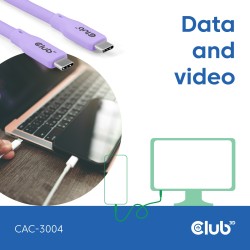 Buy Club3D Lifestyle USB-C Cable PD 240W 20Gbps 2m Purple St St - USB-C in Cyprus, Nicosia, Limassol, Larnaka, Pafos