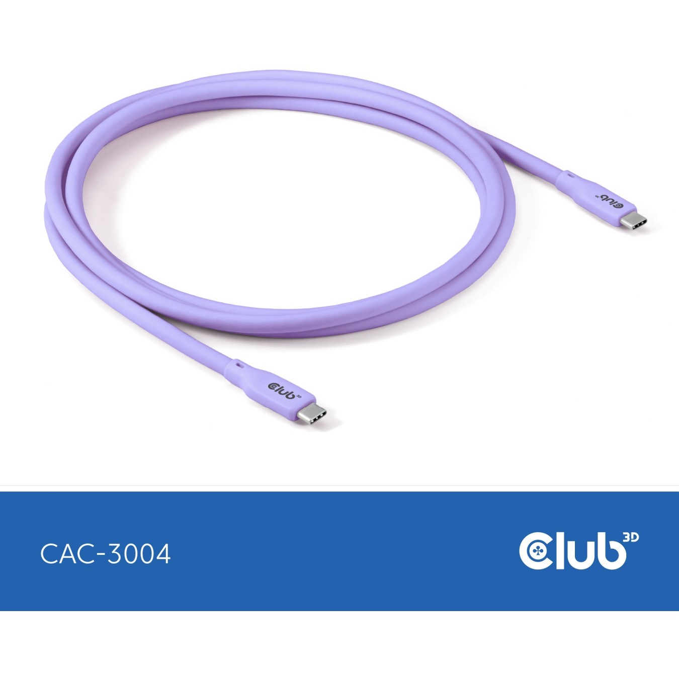 Club3D Lifestyle USB-C Cable PD 240W 20Gbps 2m Purple St St - USB-C — Buy in Cyprus with Fast Delivery