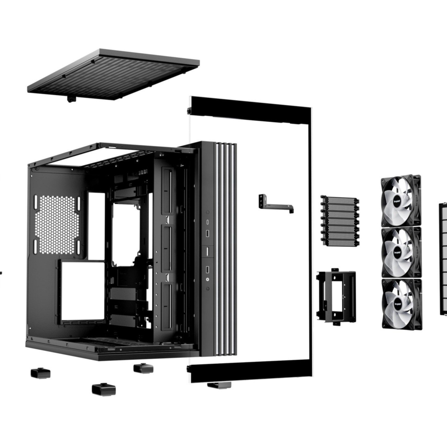 be quiet! Light Base 600 LX Black Mid Tower ATX Case 4x120mm ARGB Fans (Boxed) — Buy in Cyprus with Fast Delivery