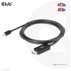 Buy Club3D Cable MiniDP 1.4 to HDMI - 1.8m - 8K60Hz in Cyprus, Nicosia, Limassol, Larnaka, Pafos