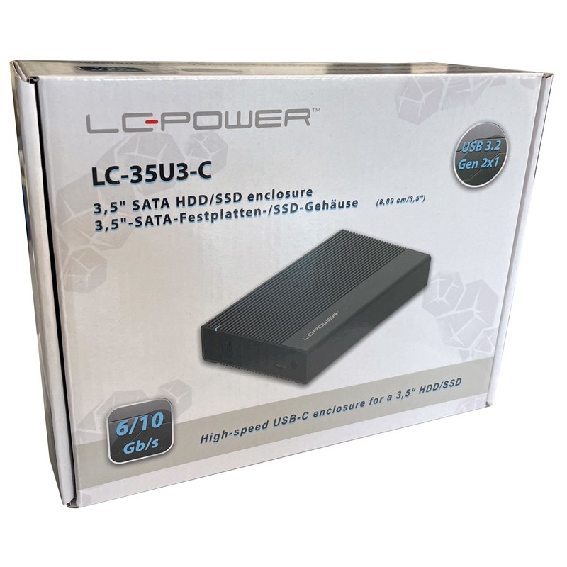 Buy LC-Power USB3.2 Aluminum Black - LC-25U3-C - 6.3cm in Cyprus, Nicosia, Limassol, Larnaka, Pafos