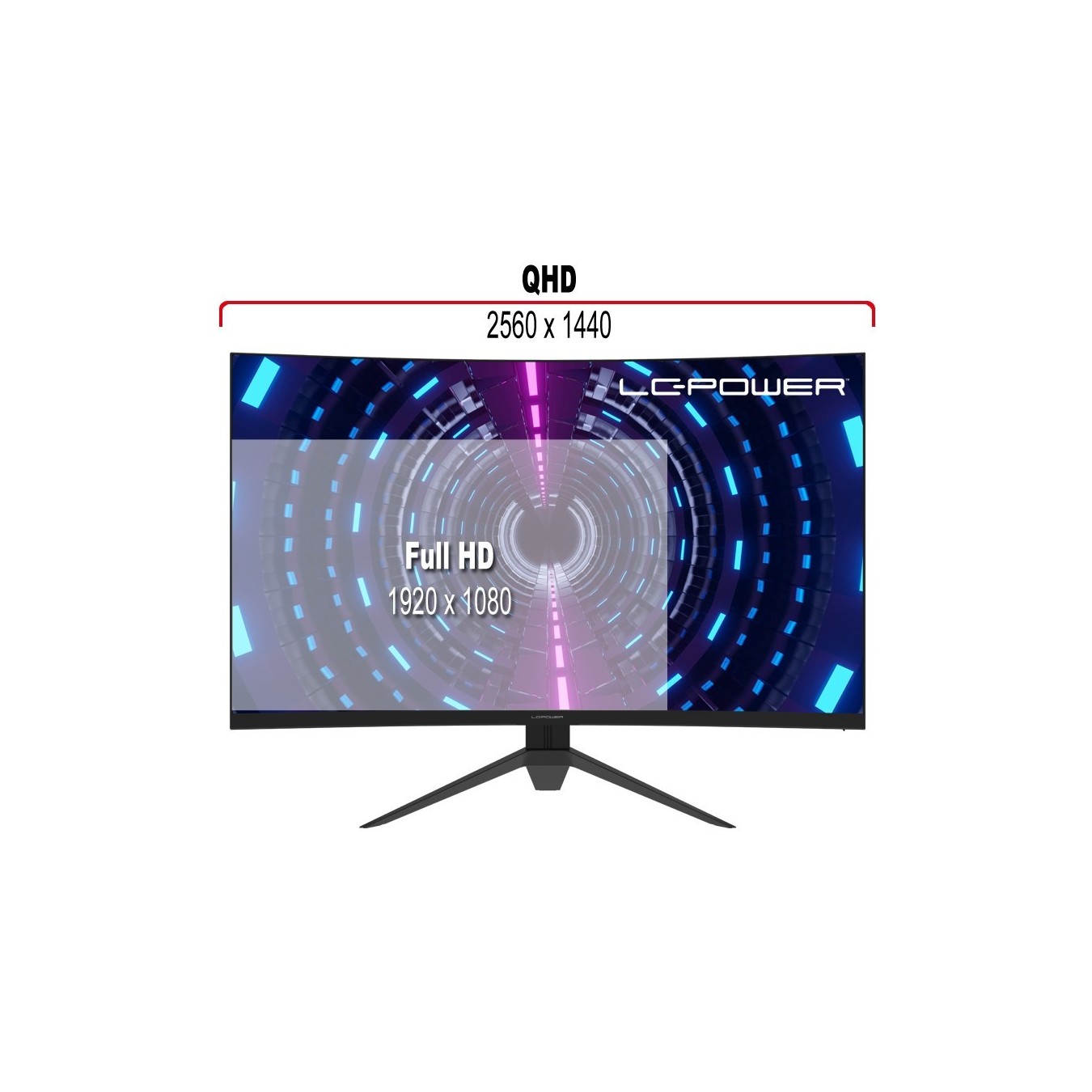 LC-Power 80.01cm (31.5') Curved - LC-M32-QHD-165-V2 - Curved — Buy in Cyprus with Fast Delivery