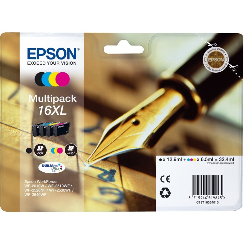 Buy Epson Ink - C13T16364012 - 16XL 4-pack (BKMCY) up to 450 pages in Cyprus, Nicosia, Limassol, Larnaka, Pafos