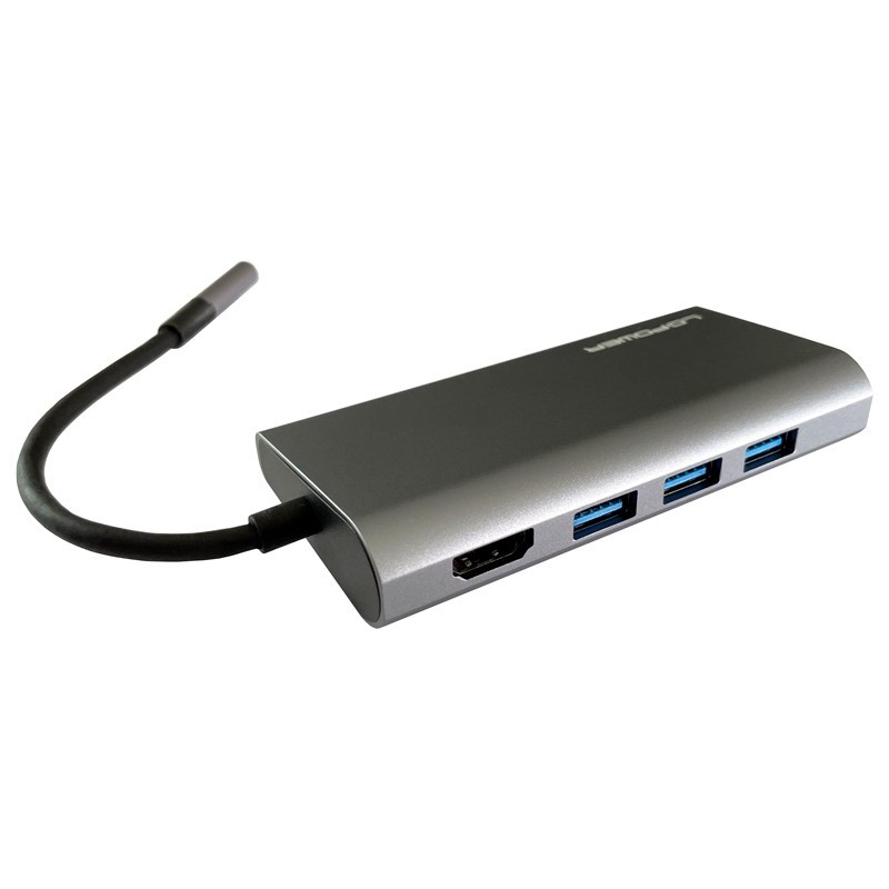 LC-Power Hub - LC-HUB-C-MULTI-5 - USB-C to 3x USB-A, USB-C, HDMI, MicroSD, SD, LAN — Buy in Cyprus with Fast Delivery