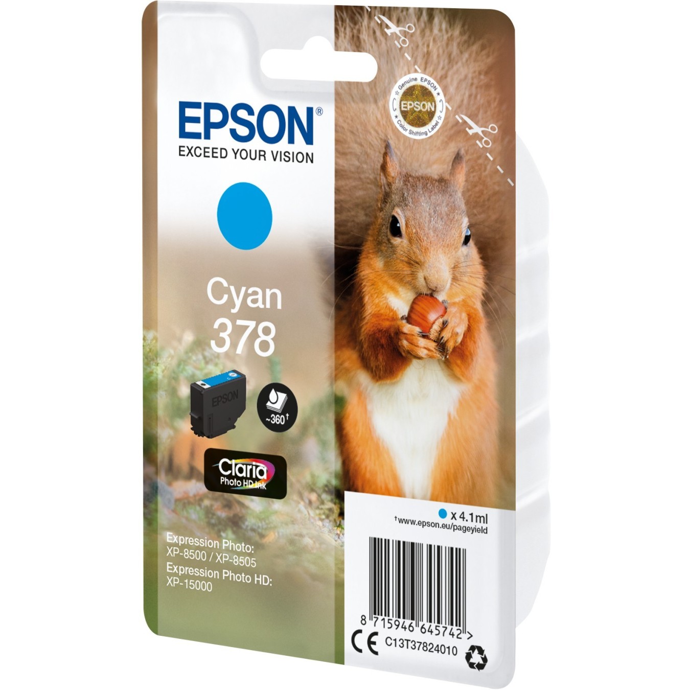 Epson Ink - C13T37824010 - Cyan up to 360 pages — Buy in Cyprus with Fast Delivery