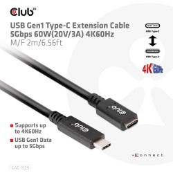 Buy Club3D USB-C Cable - USB 3.2 Type-C 2m Extension 5Gbps in Cyprus, Nicosia, Limassol, Larnaka, Pafos