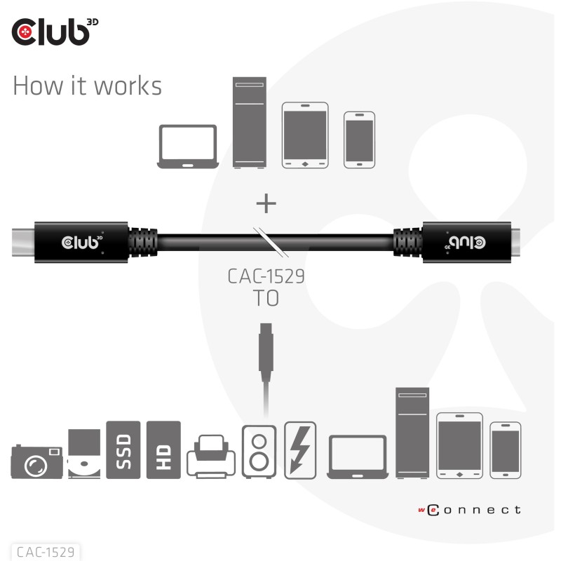 Buy Club3D USB-C Cable - USB 3.2 Type-C 2m Extension 5Gbps in Cyprus, Nicosia, Limassol, Larnaka, Pafos