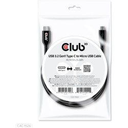 Buy Club3D Cable USB 3.2 Type C to Micro USB - 1m Stainless Steel in Cyprus, Nicosia, Limassol, Larnaka, Pafos