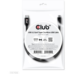 Buy Club3D Cable USB 3.2 Type C to Micro USB - 1m Stainless Steel in Cyprus, Nicosia, Limassol, Larnaka, Pafos