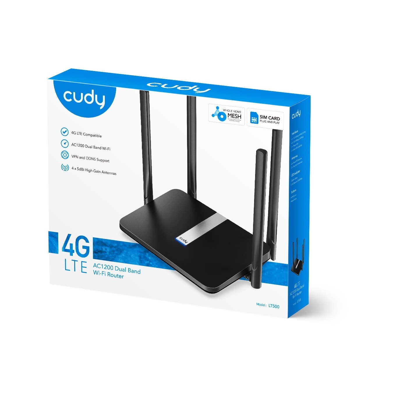 Cudy LT500 AC1200 Wi-Fi Mesh 4G LTE Cat4 Router – 300+867Mbps | Armenius Store