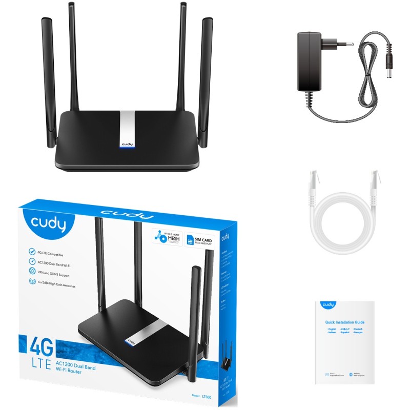 Buy Cudy Router - AC1200 - Wi-Fi Mesh 4G LTE Cat4 Router in Cyprus, Nicosia, Limassol, Larnaka, Pafos