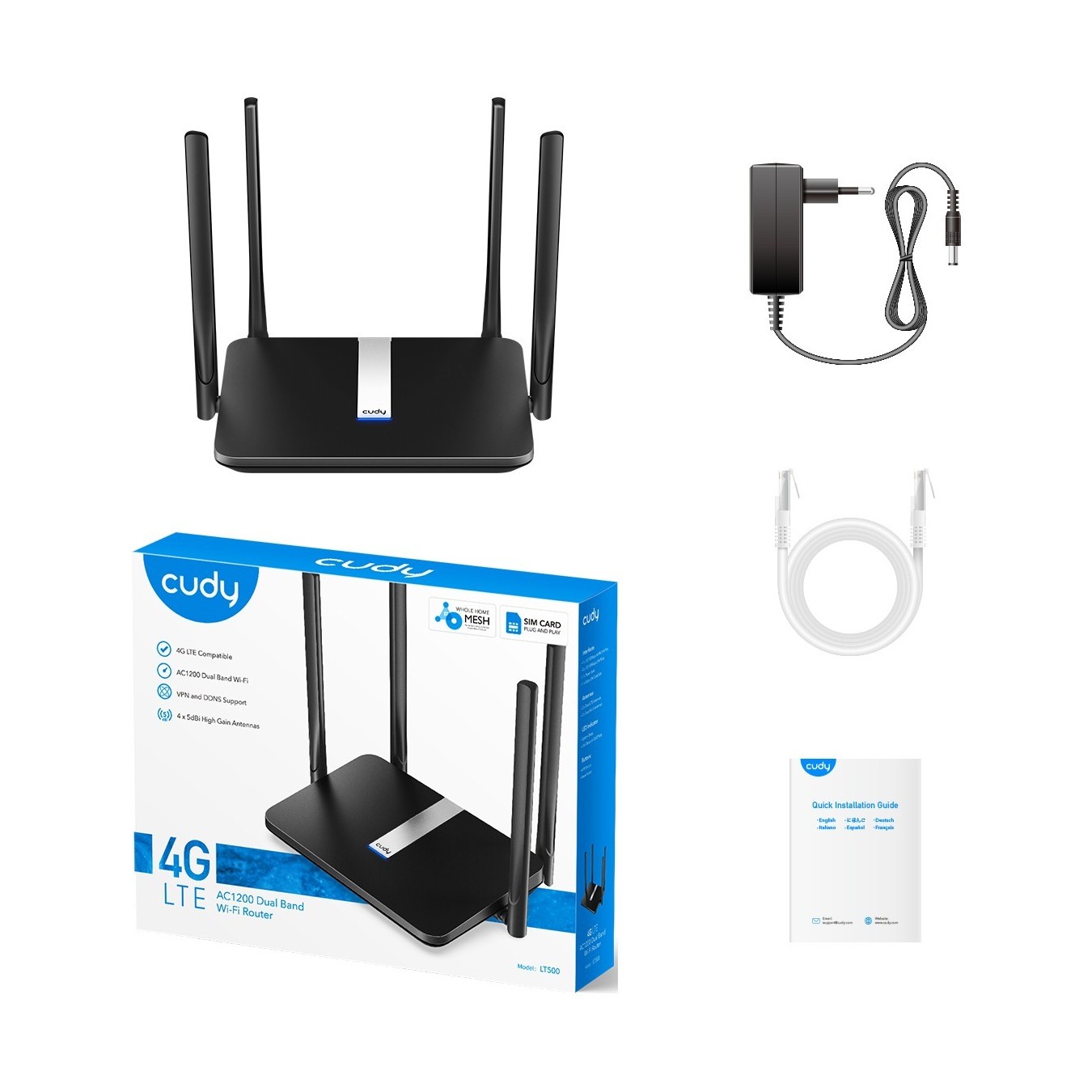 Cudy LT500 AC1200 Wi-Fi Mesh 4G LTE Cat4 Router – 300+867Mbps | Armenius Store