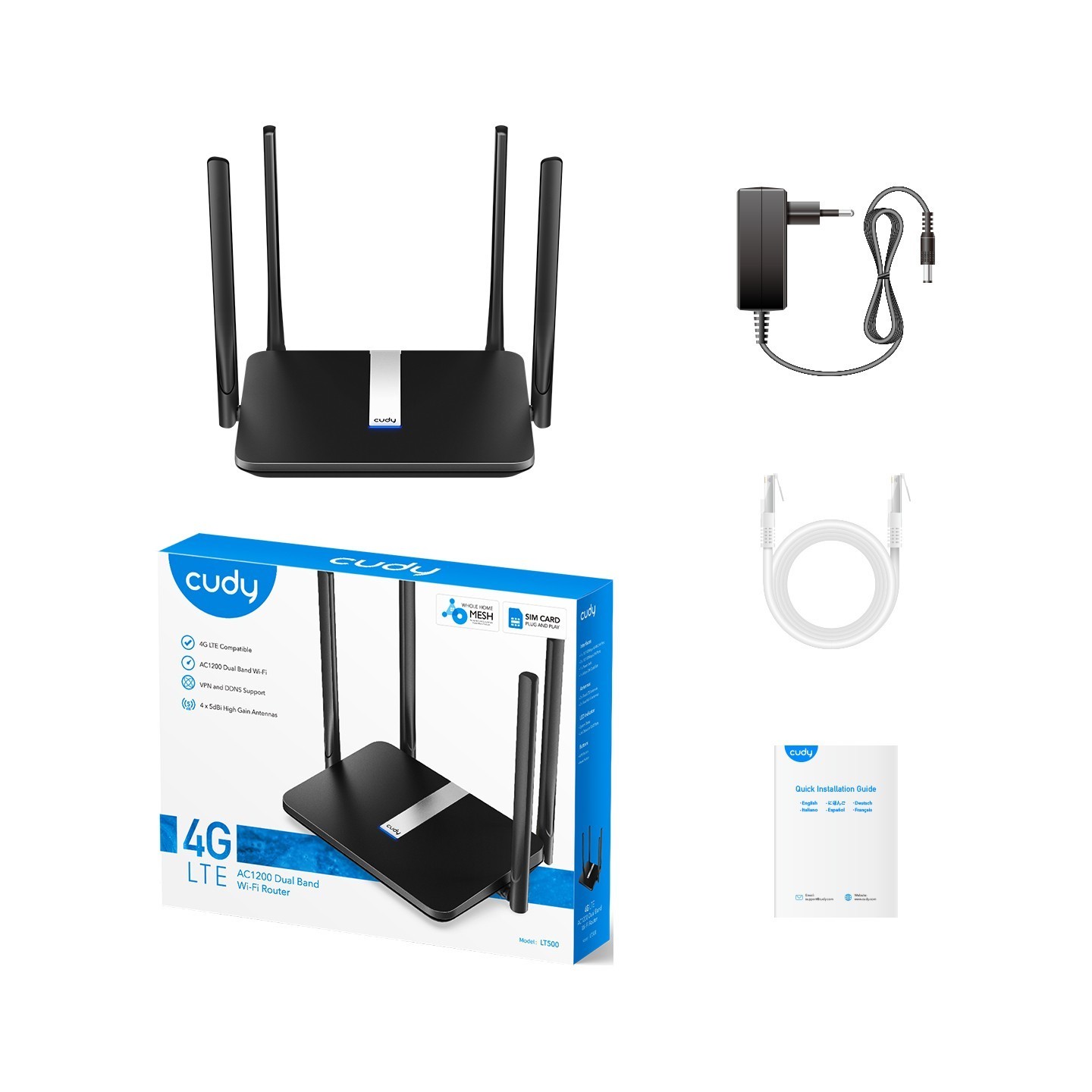 Cudy Router - AC1200 - Wi-Fi Mesh 4G LTE Cat4 Router — Buy in Cyprus with Fast Delivery