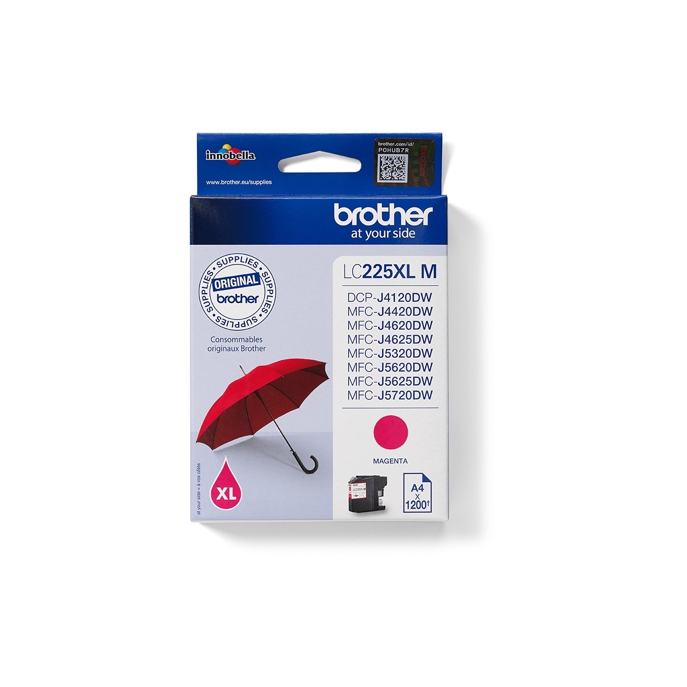 Brother Ink - LC-225XL-M - Magenta, up to 1,200 pages per ISO IEC 24711 — Buy in Cyprus with Fast Delivery