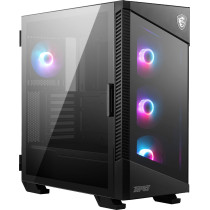 MSI MPG VELOX 100R - Mid Tower PC Case - Tempered Glass Front, ARGB Lighting, Vertical GPU Mount, ATX Support