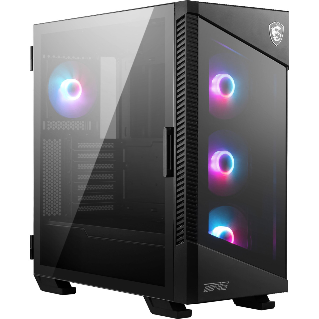 MSI MPG VELOX 100R - Mid Tower PC Case - Tempered Glass Front, ARGB Lighting, Vertical GPU Mount, ATX Support