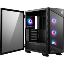 MSI MPG VELOX 100R - Mid Tower PC Case - Tempered Glass Front, ARGB Lighting, Vertical GPU Mount, ATX Support