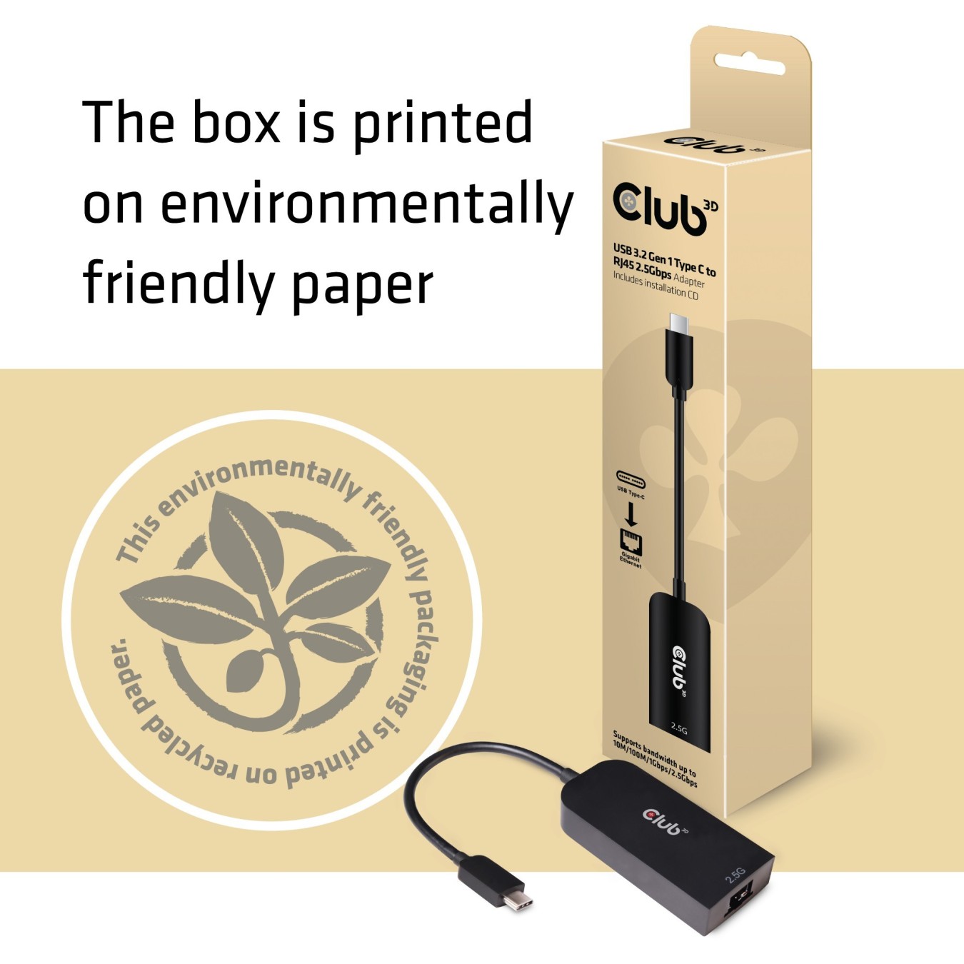 Club3D Adapter - USB 3.2 Type C to RJ45 2.5Gb St Bu — Buy in Cyprus with Fast Delivery