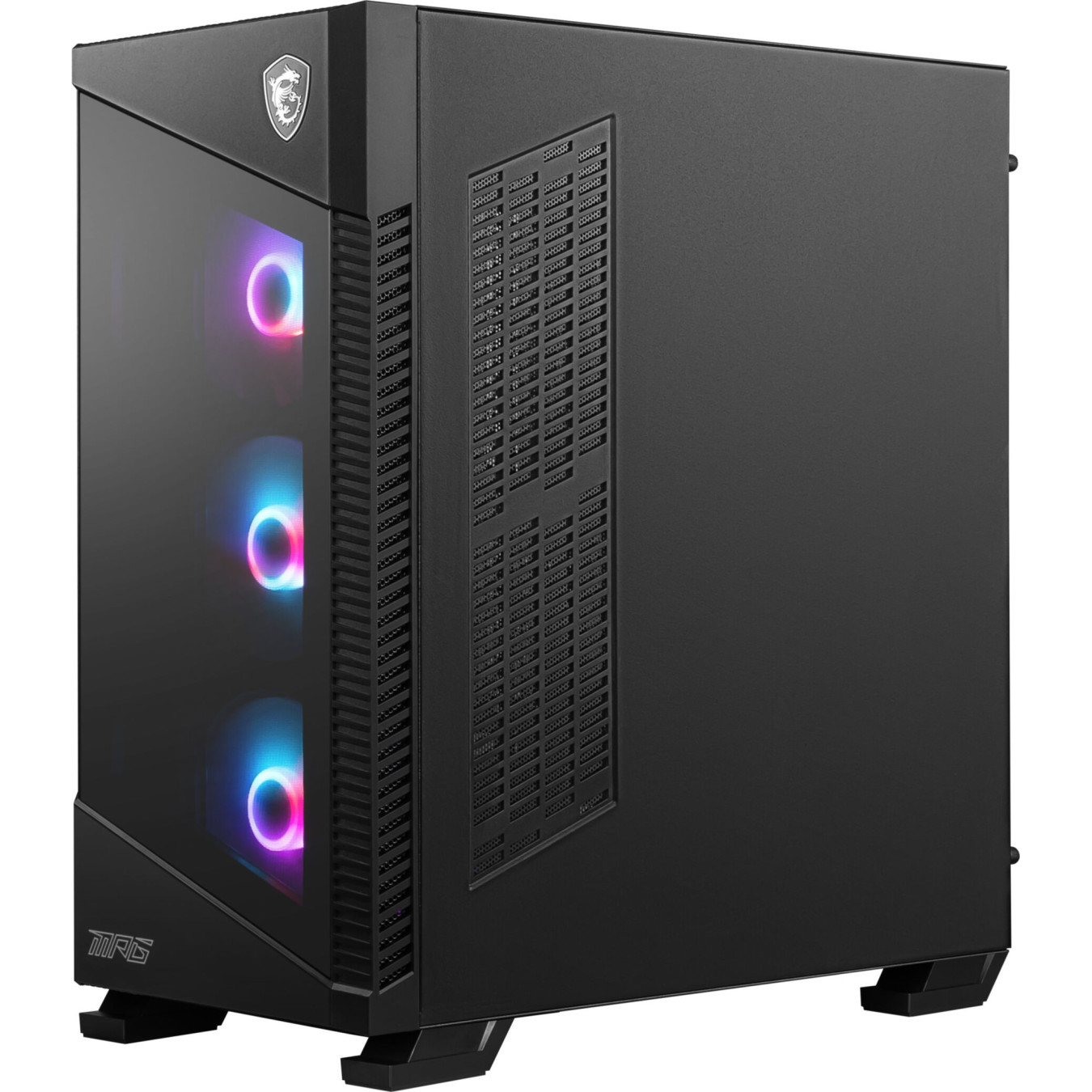 MSI MPG VELOX 100R - Mid Tower PC Case - Tempered Glass Front, ARGB Lighting, Vertical GPU Mount, ATX Support