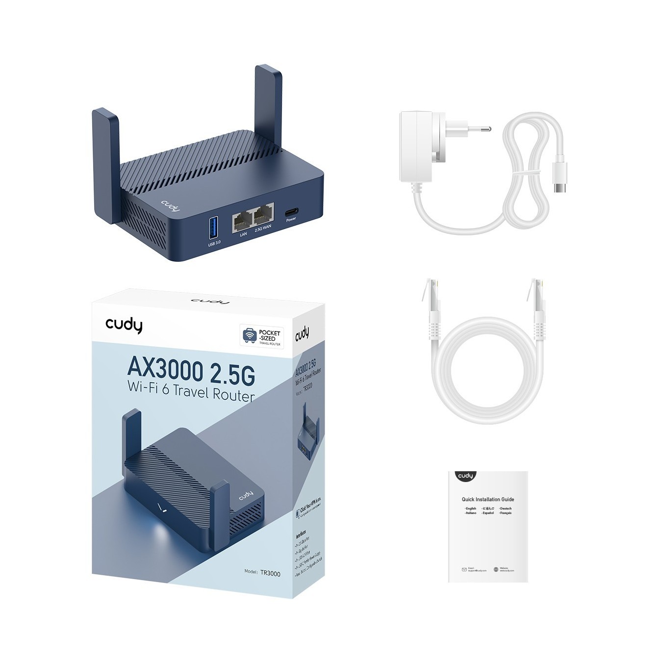 Cudy TR3000 AX3000 2.5G Wi-Fi 6 Mini VPN Router – Dual-Band | Armenius Store
