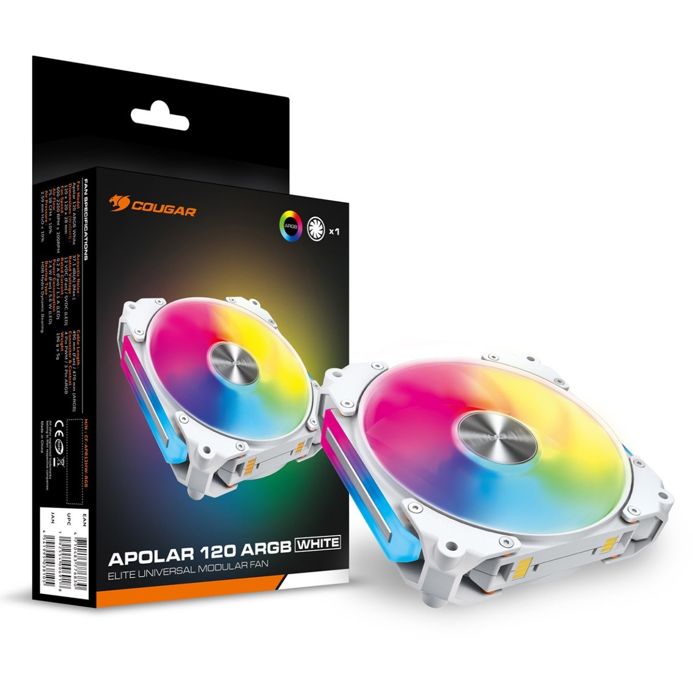 COUGAR Apolar 120 ARGB Case Fan - 120mm - White — Buy in Cyprus with Fast Delivery