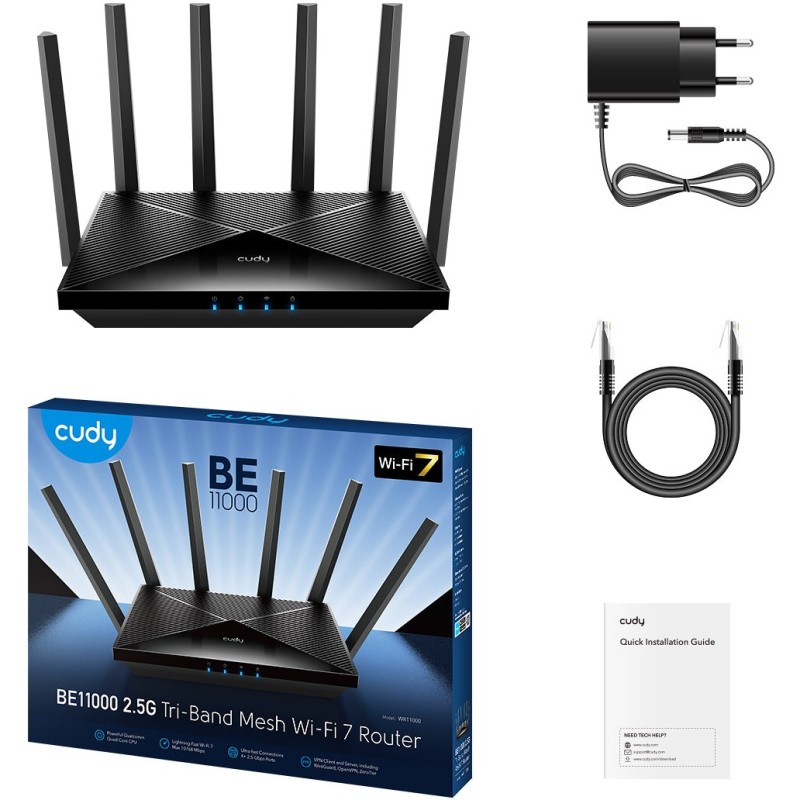 Buy Cudy Mesh Router - BE11000 - 2.5G Tri-Band Wi-Fi 7 Mesh Router in Cyprus, Nicosia, Limassol, Larnaka, Pafos