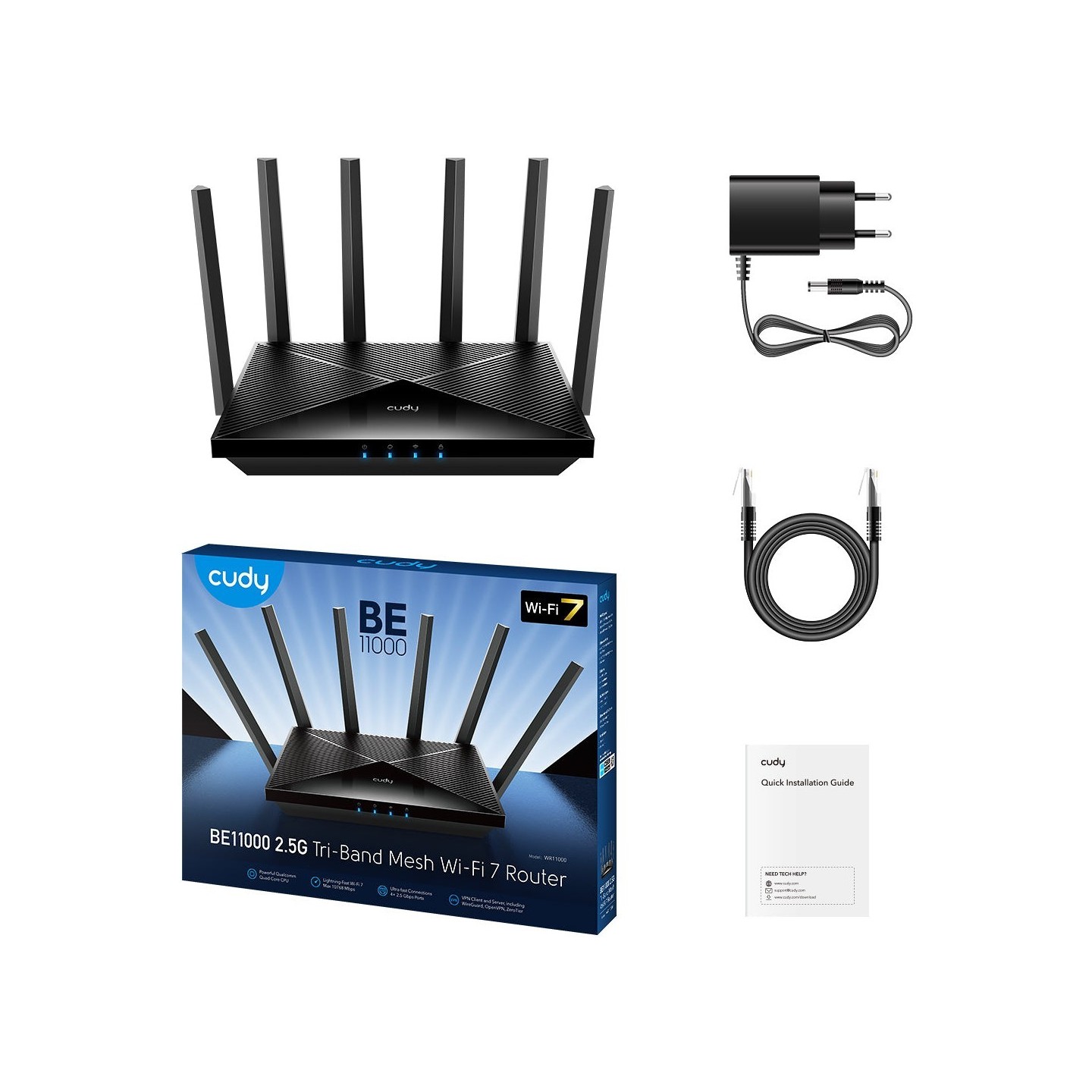 Cudy Mesh Router - BE11000 - 2.5G Tri-Band Wi-Fi 7 Mesh Router — Buy in Cyprus with Fast Delivery
