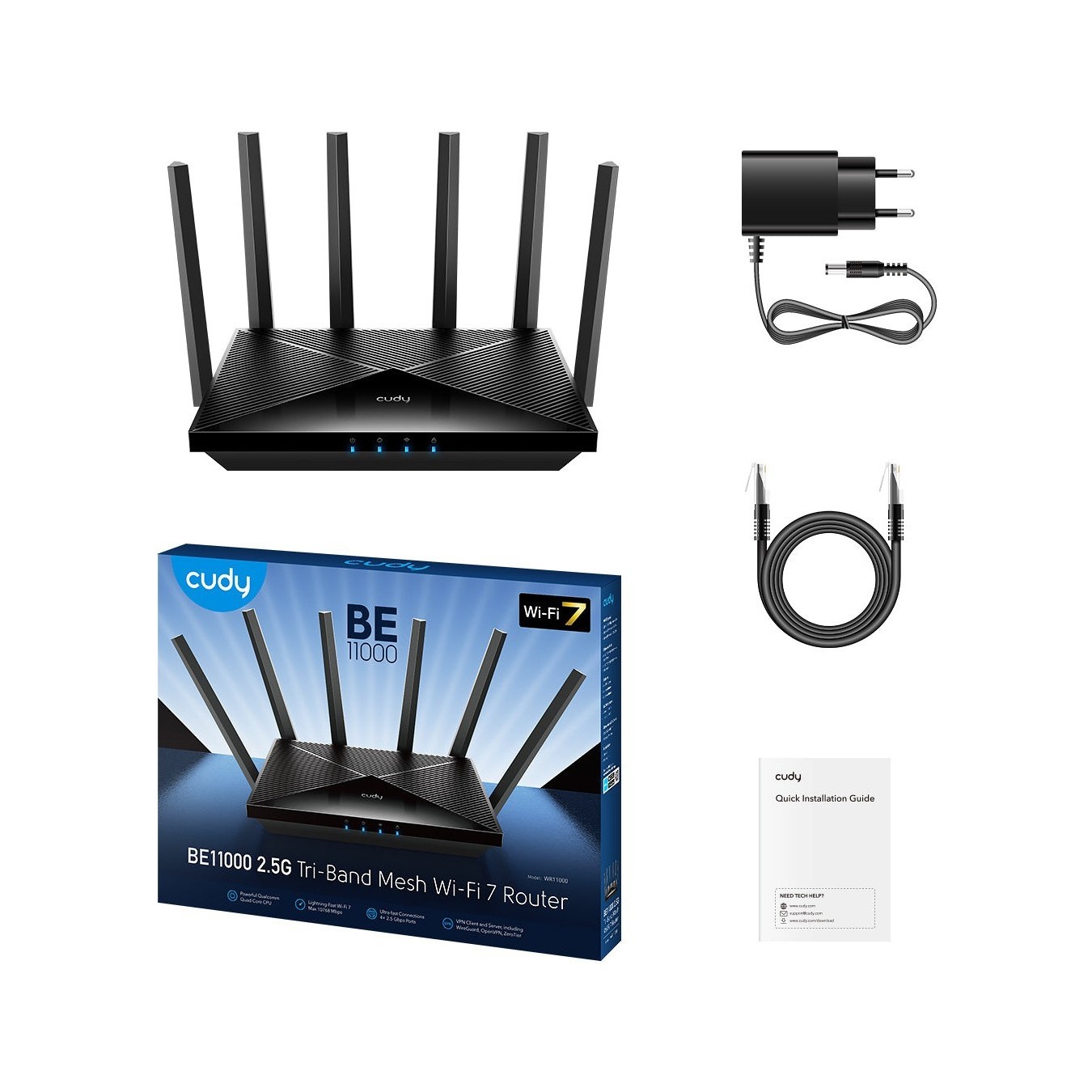 Cudy WR11000 BE11000 Tri-Band Wi-Fi 7 Mesh Router – 11Gbps 2.5G Ports | Armenius Store