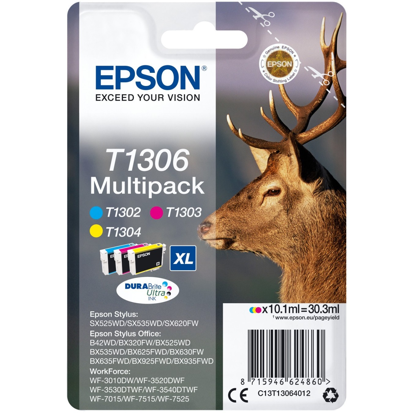 Epson Ink T1306 3-pack (MCY) - C13T13064012 - 3-pack (MCY) — Buy in Cyprus with Fast Delivery