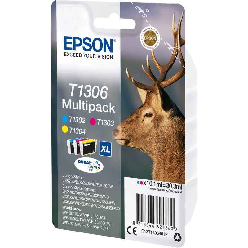 Buy Epson Ink T1306 3-pack (MCY) - C13T13064012 - 3-pack (MCY) in Cyprus, Nicosia, Limassol, Larnaka, Pafos