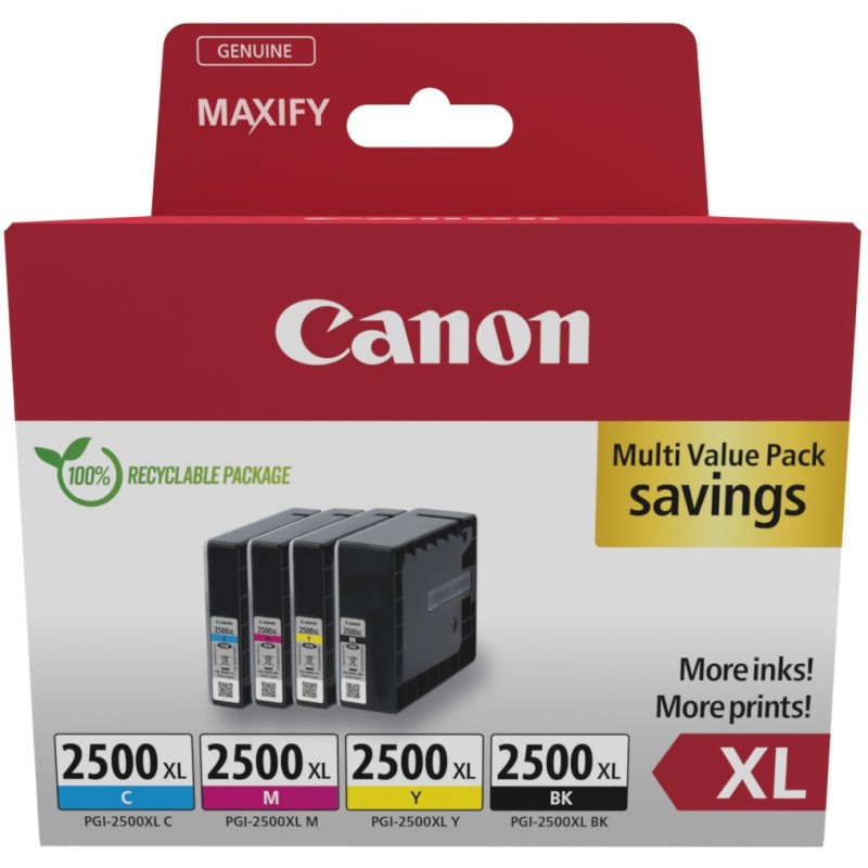 Buy Canon Ink - PGI-2500XL 9254B010 - 4-pack (Black Cyan Magenta Yellow) in Cyprus, Nicosia, Limassol, Larnaka, Pafos