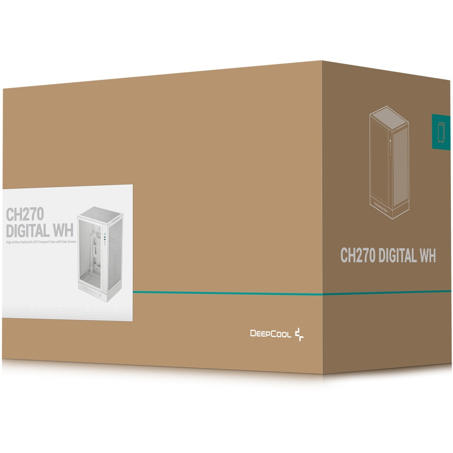 DeepCool CH270 DIGITAL White M-ATX Case - R-CH270-WHNDN (Boxed) — Buy in Cyprus with Fast Delivery
